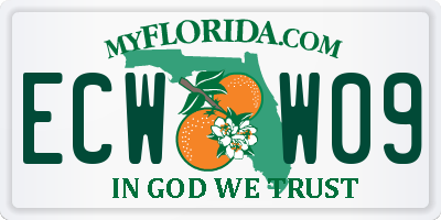 FL license plate ECWW09