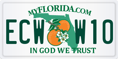 FL license plate ECWW10