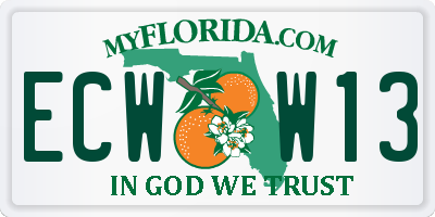 FL license plate ECWW13