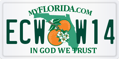FL license plate ECWW14