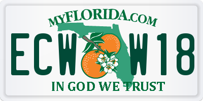 FL license plate ECWW18