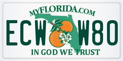 FL license plate ECWW80