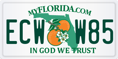 FL license plate ECWW85