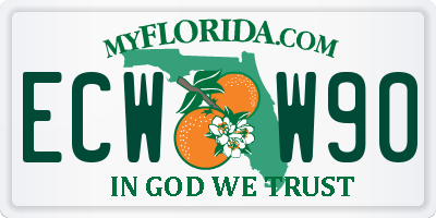 FL license plate ECWW90