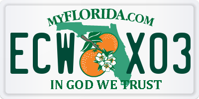 FL license plate ECWX03