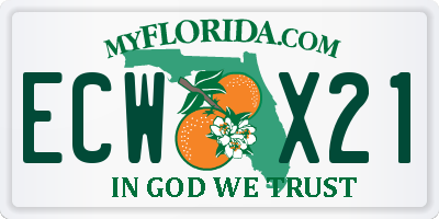FL license plate ECWX21