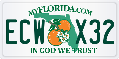 FL license plate ECWX32