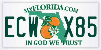 FL license plate ECWX85