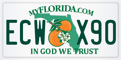 FL license plate ECWX90