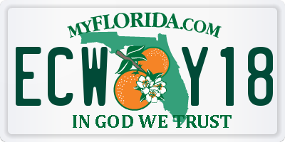 FL license plate ECWY18