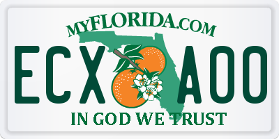 FL license plate ECXA00