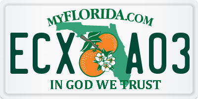 FL license plate ECXA03