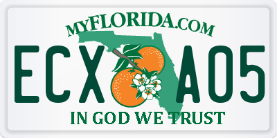 FL license plate ECXA05