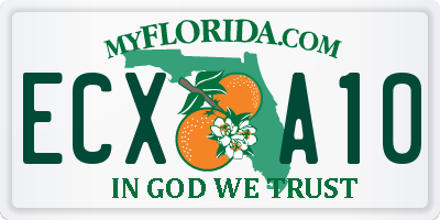 FL license plate ECXA10