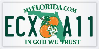 FL license plate ECXA11