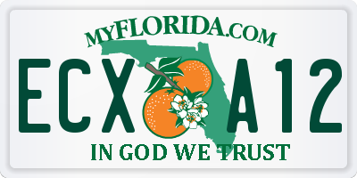 FL license plate ECXA12
