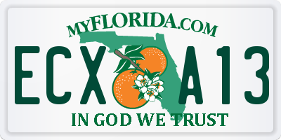 FL license plate ECXA13