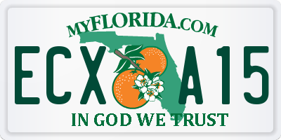 FL license plate ECXA15