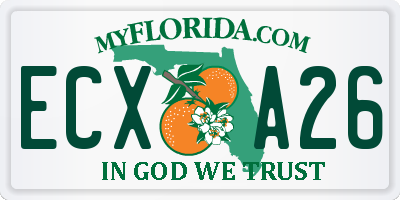 FL license plate ECXA26