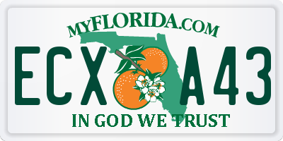 FL license plate ECXA43