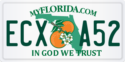 FL license plate ECXA52