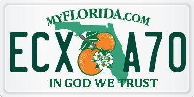 FL license plate ECXA70