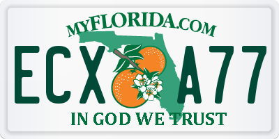 FL license plate ECXA77