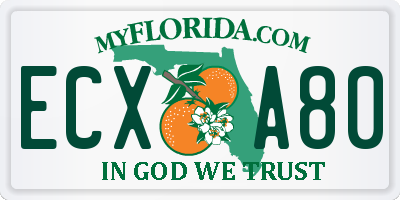 FL license plate ECXA80