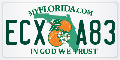 FL license plate ECXA83