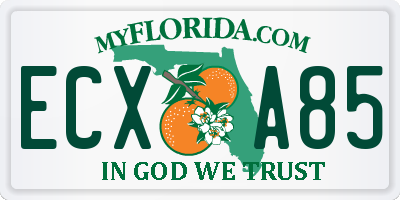 FL license plate ECXA85