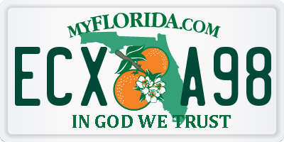 FL license plate ECXA98