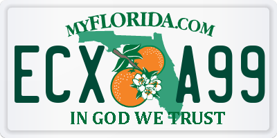 FL license plate ECXA99
