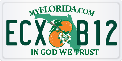 FL license plate ECXB12