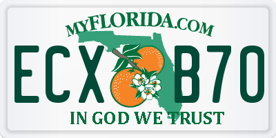 FL license plate ECXB70