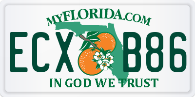 FL license plate ECXB86