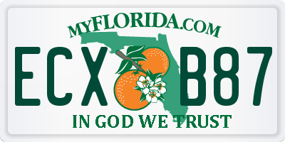 FL license plate ECXB87