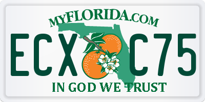 FL license plate ECXC75