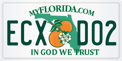 FL license plate ECXD02