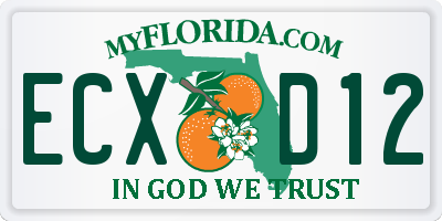 FL license plate ECXD12
