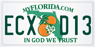 FL license plate ECXD13