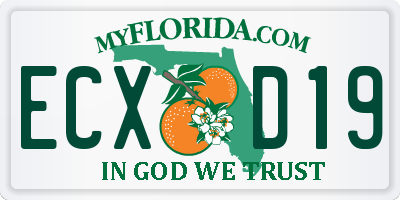 FL license plate ECXD19