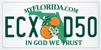 FL license plate ECXD50