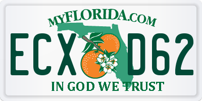 FL license plate ECXD62