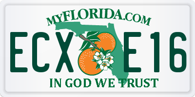 FL license plate ECXE16
