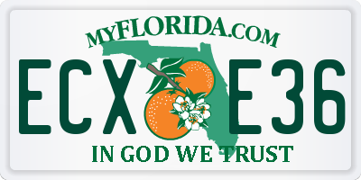 FL license plate ECXE36