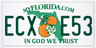 FL license plate ECXE53
