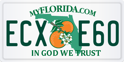 FL license plate ECXE60