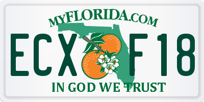 FL license plate ECXF18