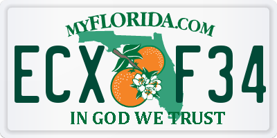 FL license plate ECXF34