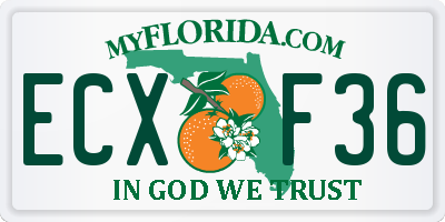 FL license plate ECXF36